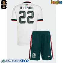 Maglie da calcio Messico Hirving Lozano #22 Seconda Maglia Bambino Mondiali 2026  Manica Corta (+ Pantaloni corti)